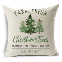 HKM-660307 Colorful Nordic Christmas Linen Cushion Cover 45x45cm