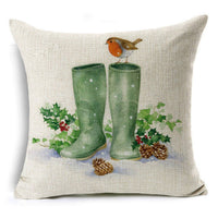 HKM-660307 Colorful Nordic Christmas Linen Cushion Cover 45x45cm