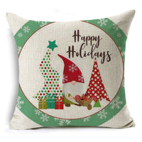 HKM-660307 Colorful Nordic Christmas Linen Cushion Cover 45x45cm