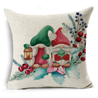 HKM-660307 Colorful Nordic Christmas Linen Cushion Cover 45x45cm