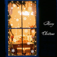 HKM-660371 Removable Christmas Snowflake Glass Sticker - Waterproof PVC Wall Decor for Festive Spaces