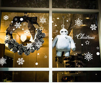 HKM-660371 Removable Christmas Snowflake Glass Sticker - Waterproof PVC Wall Decor for Festive Spaces