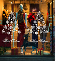 HKM-660371 Removable Christmas Snowflake Glass Sticker - Waterproof PVC Wall Decor for Festive Spaces