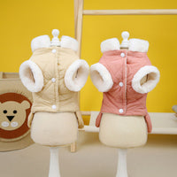 HKM-660435 Cotton-Padded Butterfly Dress for Small Dogs in Apricot and Pink