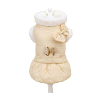 HKM-660435 Cotton-Padded Butterfly Dress for Small Dogs in Apricot and Pink