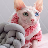 HKM-660499 Warm Cotton Sweater for Hairless Cats in Various Stripes and Sizes