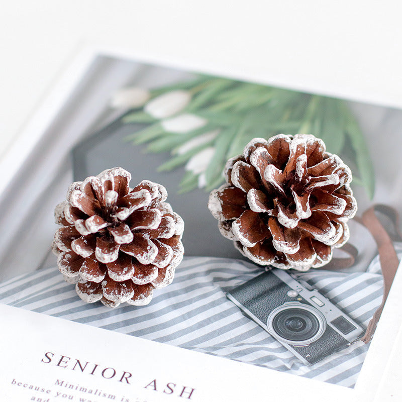 HKM-660691 Fire-Free Cinnamon Pine Cone Aroma Diffuser Cup - Natural Dried Floral Design for Relaxing Ambiance