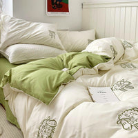 HKM-660755 Cartoon Printed Four-Piece Bedding Set in Various Sizes with Duvet Cover, Bed Sheet, and Pillowcases