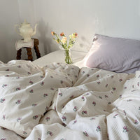 HKM-660755 Cartoon Printed Four-Piece Bedding Set in Various Sizes with Duvet Cover, Bed Sheet, and Pillowcases