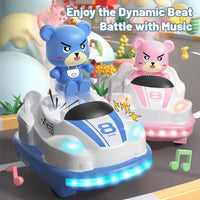 HKM-660755 Remote Control Cartoon Spray Bumper Cars for Two Players - Light & Music Fun