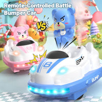 HKM-660755 Remote Control Cartoon Spray Bumper Cars for Two Players - Light & Music Fun