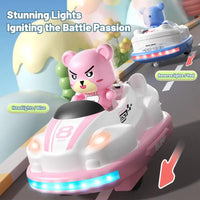 HKM-660755 Remote Control Cartoon Spray Bumper Cars for Two Players - Light & Music Fun