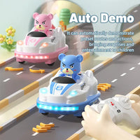 HKM-660755 Remote Control Cartoon Spray Bumper Cars for Two Players - Light & Music Fun