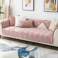 HKM-660755 Solid Color Plush Sofa Cushion - Available in Light Blue, White, Orange, Gray, Coffee, Light Pink - Various Sizes