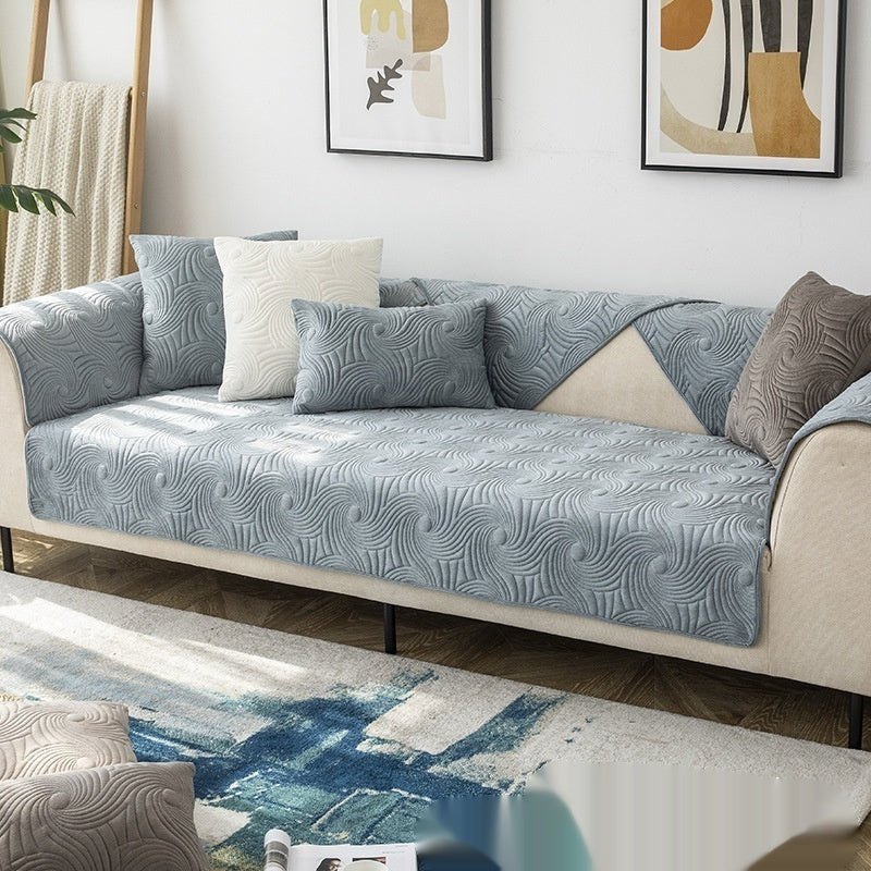 HKM-660755 Solid Color Plush Sofa Cushion - Available in Light Blue, White, Orange, Gray, Coffee, Light Pink - Various Sizes