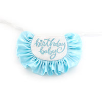 HKM-661011 Cute Dog Birthday Paw Print Bib and Hat Set, Pink and Blue, Embroidered Neck Scarf for Pets