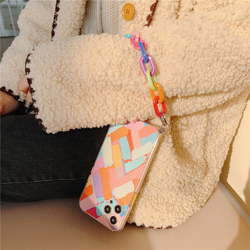 HKM-661011 Personalized Graffiti TPU Phone Protective Case with Bracelet Feature