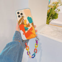 HKM-661011 Personalized Graffiti TPU Phone Protective Case with Bracelet Feature