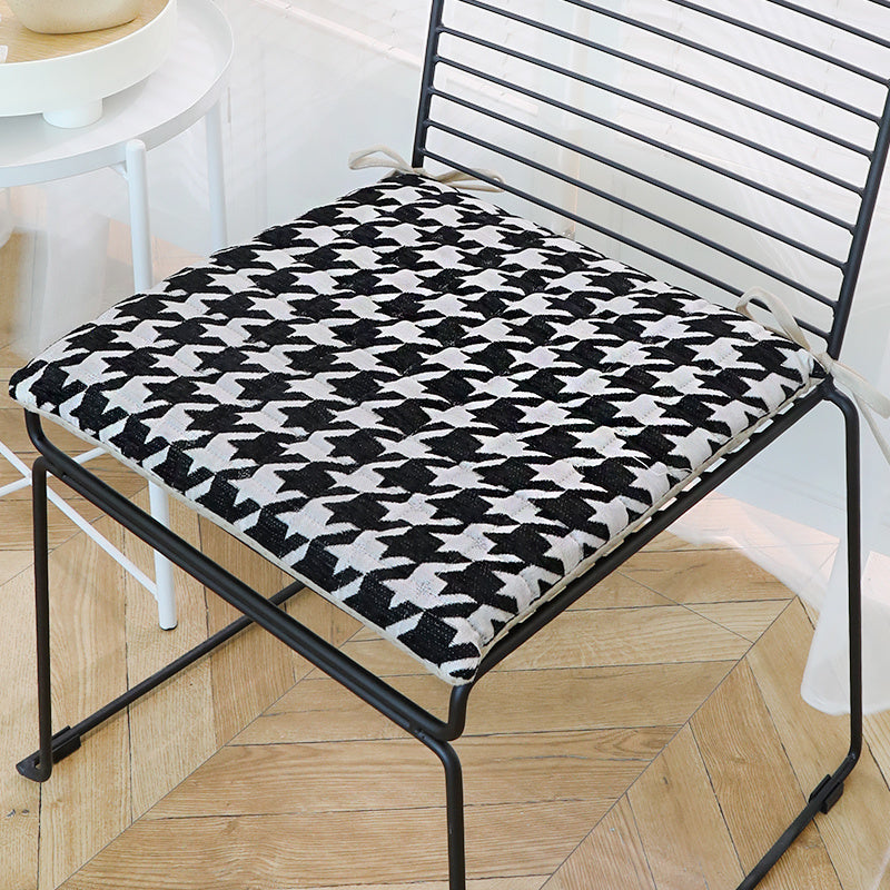 HKM-661075 Fashionable Houndstooth Chair Cushion for Home & Office - Available in Various Colors and Sizes