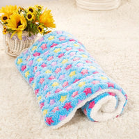 HKM-661203 Soft Coral Cashmere Cat and Dog Blanket Mat – Multiple Styles and Sizes Available