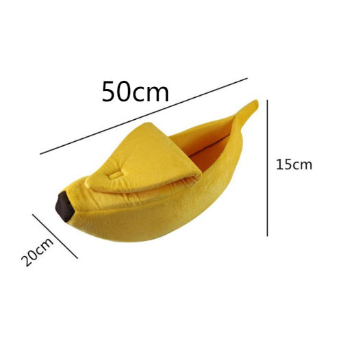 HKM-661267 Banana Shape Pet House Dog Bed - Warm Cozy Sleeping Nest for Small Dogs and Cats