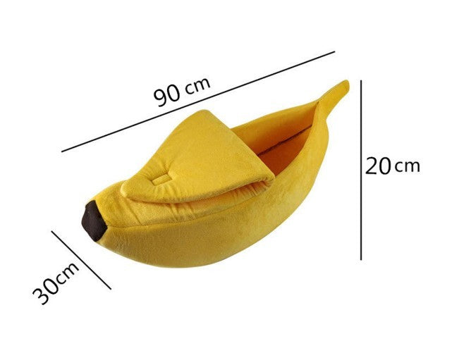HKM-661267 Banana Shape Pet House Dog Bed - Warm Cozy Sleeping Nest for Small Dogs and Cats