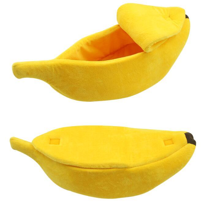 HKM-661267 Banana Shape Pet House Dog Bed - Warm Cozy Sleeping Nest for Small Dogs and Cats