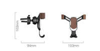 HKM-661267 Solid Walnut Gravity Phone Holder for Car Navigation, Compatible with Most Smartphones