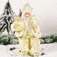 HKM-661523 Santa Claus Doll Ornament - 35cm Height, Fabric & Plastic Christmas Decoration