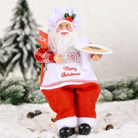 HKM-661523 Santa Claus Doll Ornament - 35cm Height, Fabric & Plastic Christmas Decoration