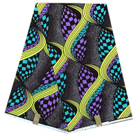 HKM-661587 African Cotton Batik Cloth - 6 Yards, 100% Cotton, Plant Print, Versatile for Apparel and Home Décor