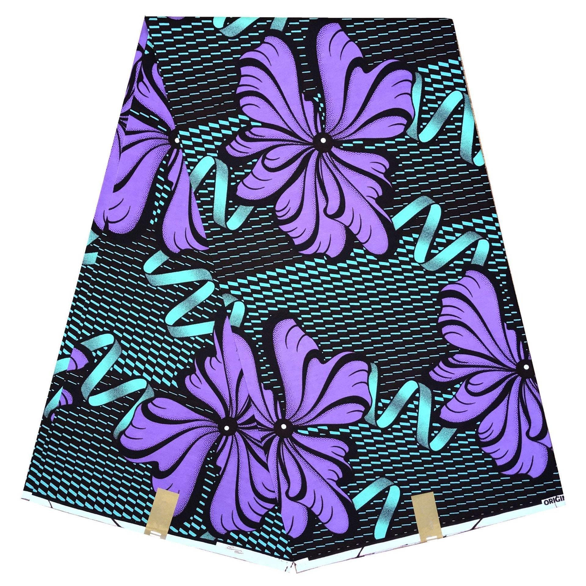 HKM-661587 African Cotton Batik Cloth - 6 Yards, 100% Cotton, Plant Print, Versatile for Apparel and Home Décor