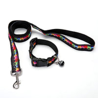 HKM-661715 Pet Traction Rope and Collar Set with Bell - Available in Fun Halloween Colors