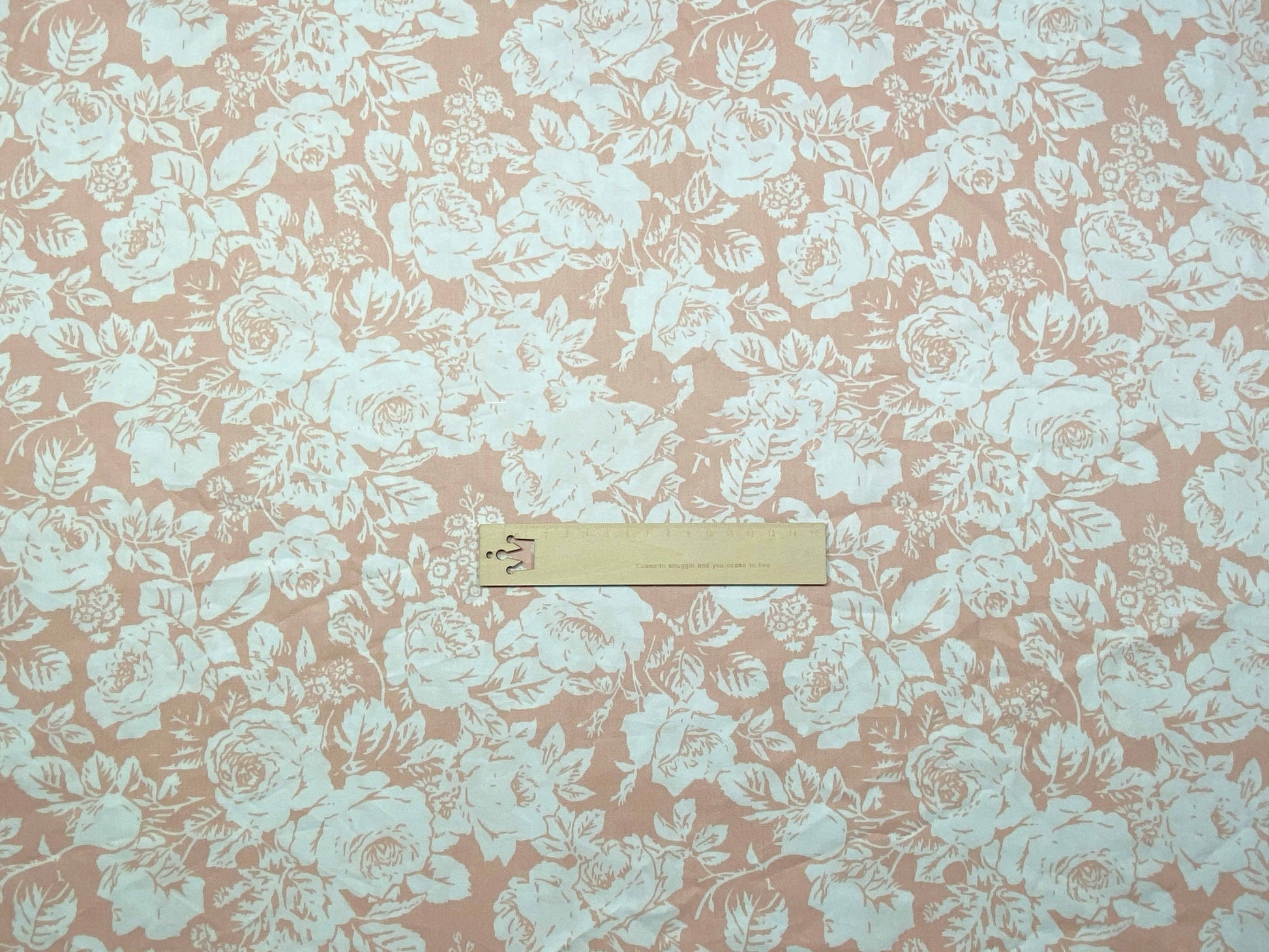 HKM-661715 Rose Flower Cotton Twill Fabric - Plants and Flowers Pattern in Blue and Coffee Variants, 0.5 x 1.6 M