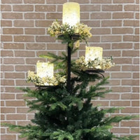 HKM-661715 Wrought Iron Christmas Candlestick Tree Topper - 60cm & 90cm Options