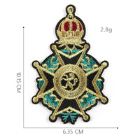 HKM-661779 Cartoon Crown Cloth Sticker Badge Patch, Customizable Polyester Fabric Accessory - 5.1x10.8cm
