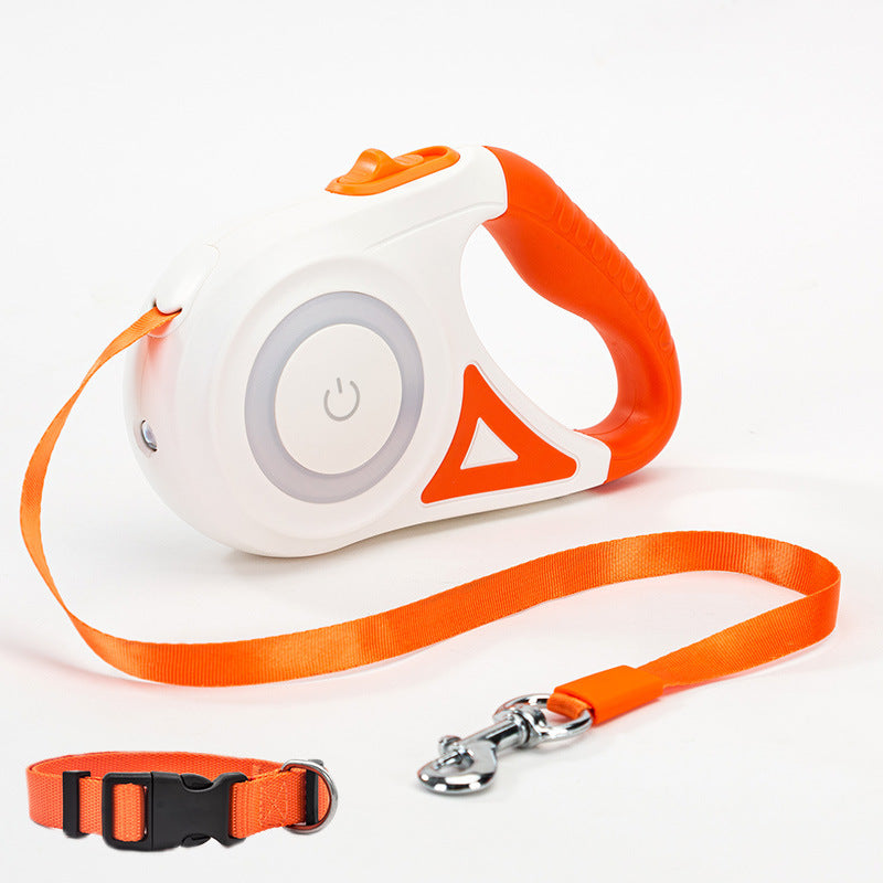HKM-661779 Retractable Dog Leash with Automatic Braking System and Collar for Small to Large Dogs