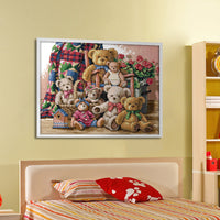 HKM-661907 Cartoon-Themed Resin Diamond Painting Kit - 32156 Stitches on Ecological Cotton Cloth, Multiple Sizes Available
