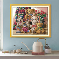 HKM-661907 Cartoon-Themed Resin Diamond Painting Kit - 32156 Stitches on Ecological Cotton Cloth, Multiple Sizes Available