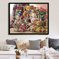HKM-661907 Cartoon-Themed Resin Diamond Painting Kit - 32156 Stitches on Ecological Cotton Cloth, Multiple Sizes Available