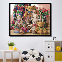 HKM-661907 Cartoon-Themed Resin Diamond Painting Kit - 32156 Stitches on Ecological Cotton Cloth, Multiple Sizes Available