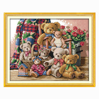 HKM-661907 Cartoon-Themed Resin Diamond Painting Kit - 32156 Stitches on Ecological Cotton Cloth, Multiple Sizes Available