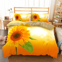 HKM-661907 Three-Piece Sunflower Landscape Quilt Cover Bedding Set, Digital Print, 200x230 cm