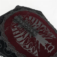 HKM-662035 Diamond-Shaped Retro Black and Red Long Pillow for Napping, 33x53.5cm