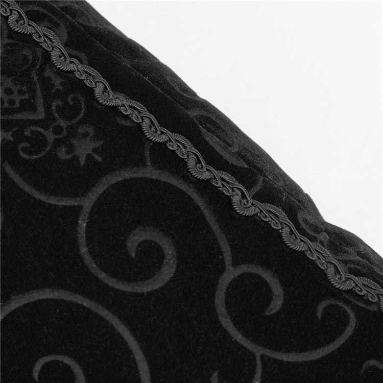 HKM-662035 Diamond-Shaped Retro Black and Red Long Pillow for Napping, 33x53.5cm