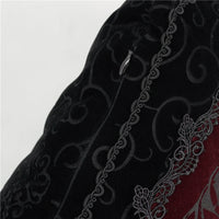 HKM-662035 Diamond-Shaped Retro Black and Red Long Pillow for Napping, 33x53.5cm