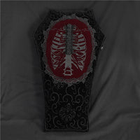 HKM-662035 Diamond-Shaped Retro Black and Red Long Pillow for Napping, 33x53.5cm