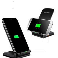 HKM-662099 30W Fast Charging Vertical Wireless Charger Desktop Stand - Available in Black and White