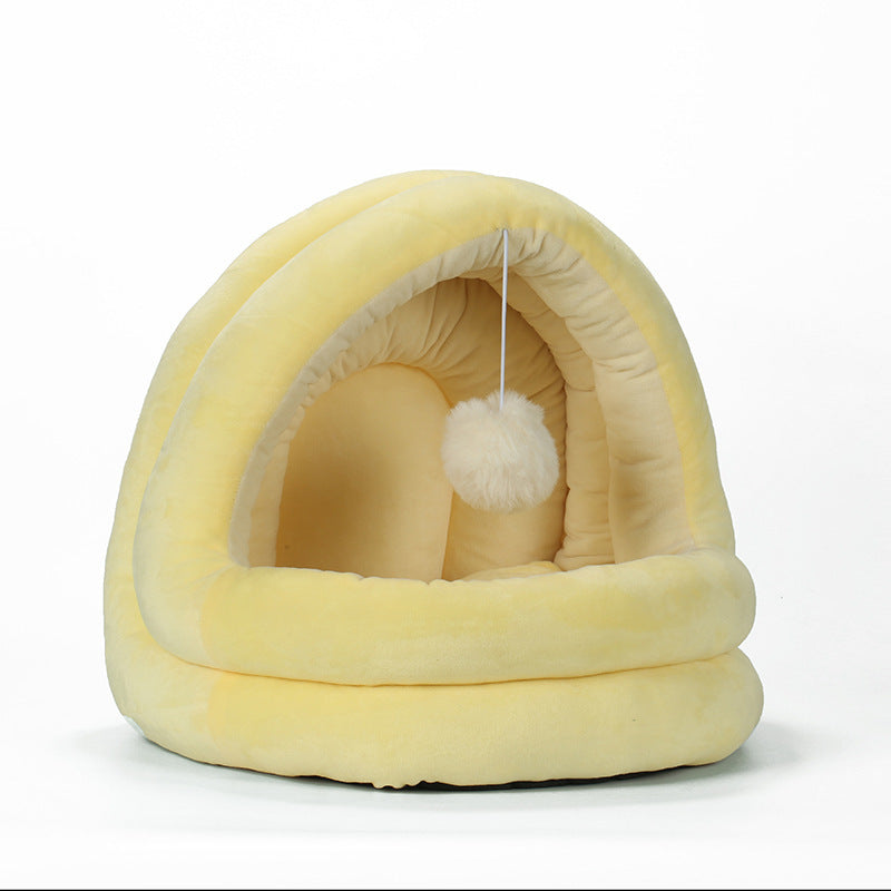 HKM-662099 Cozy Cloth Yurt Doghouse in Gray, Light Pink, or Yellow - Small Size Options Available
