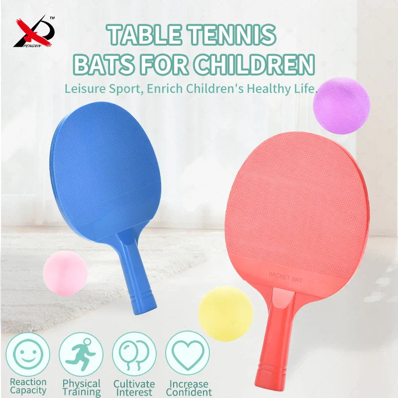 HKM-662163 Outdoor Table Tennis Racket Set for Kids - Plastic Ping Pong Toys, Ages 3+